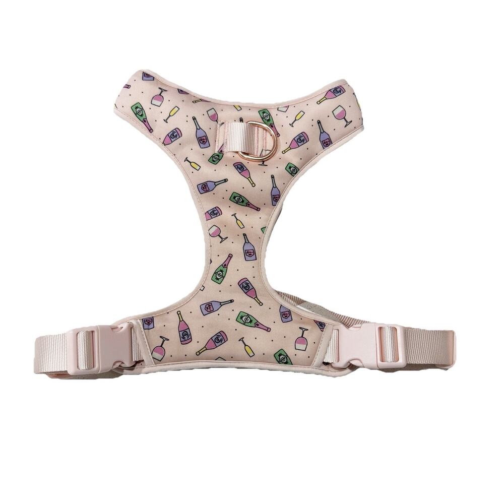 Top Paw Dog‎ Harness XL Pink Champagne Bottle Glass Print